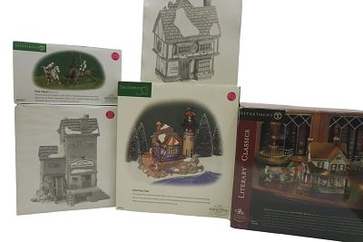 DEPARTMENT 56 THE DICKENS' VILLAGE AND LITERARY CLASSICS LOT - 5 PIECES. 5 pieces of Department 