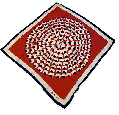 2 VINTAGE GIVENCHY FRENCH SILK SCARVES. 2 Vintage 1960-70s Givenchy 100% Silk Scarves. 1- 