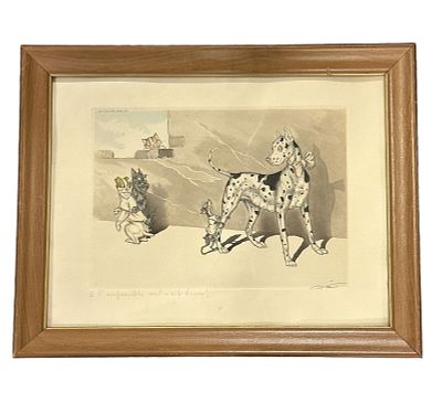 ORIGINAL ETCHING DIRTY DOGS OF PARIS O'KLEIN. Original Boris O'Klein "Dirty Dogs of Paris" 