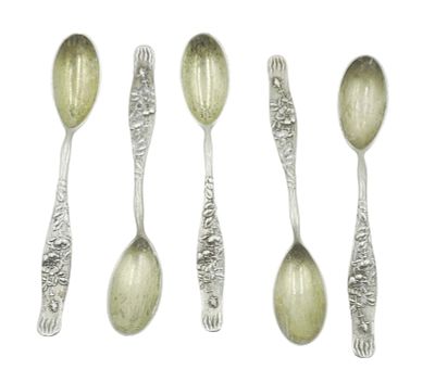 5 ANTIQUE TIFFANY STERLING 1872 DEMITASSE SPOONS. 5 Antique Tiffany Sterling Silver Rare 