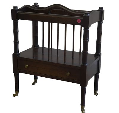 VINTAGE WOOD CANTERBURY/ MAGAZINE RACK ON CASTERS. Vintage Solid Wood Canterbury/ Magazine Rack 