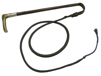 ANTIQUE ENGLISH HORSE WHIP. Antique English Horse Whip with Stag Handle. Measures 20" Braided 