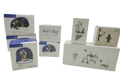 DEPARTMENT 56 SNOW VILLAGE LOT - 15 PIECES. 15 pieces of Department 56 "Snow Village" items. 