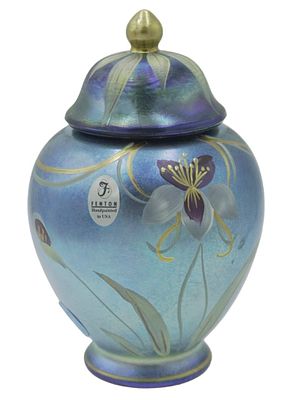 FENTON FAVRENE GINGER JAR LIMITED EDITION. Fenton Favrene Hand Painted Orchid Limited Edition 