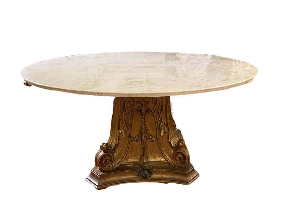 Lot 163: ITALIAN HAND CARVED WOOD PEDASTAL SIDE TABLE