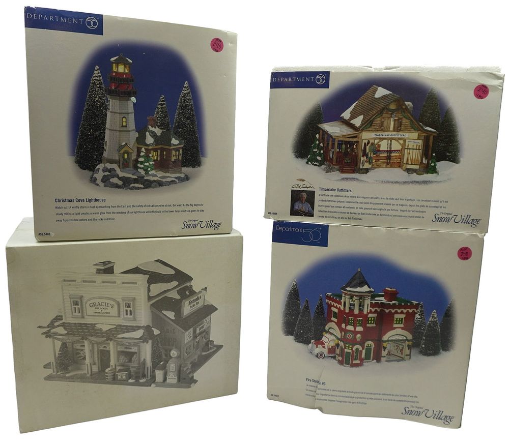 Lot 240: DEPARTMENT 56 "SNOW VILLAGE" LOT - 4 PIECES