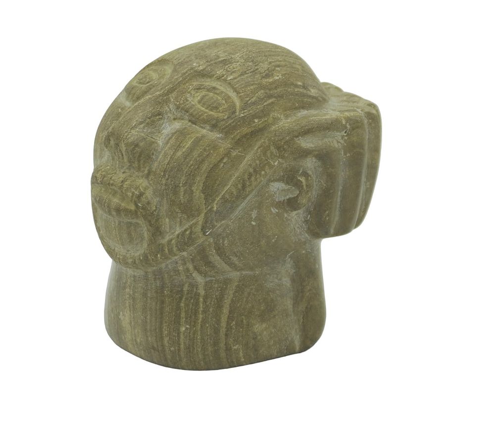 Lot 251: MCM CARVED STONE AFRICAN BUST WEMSLY