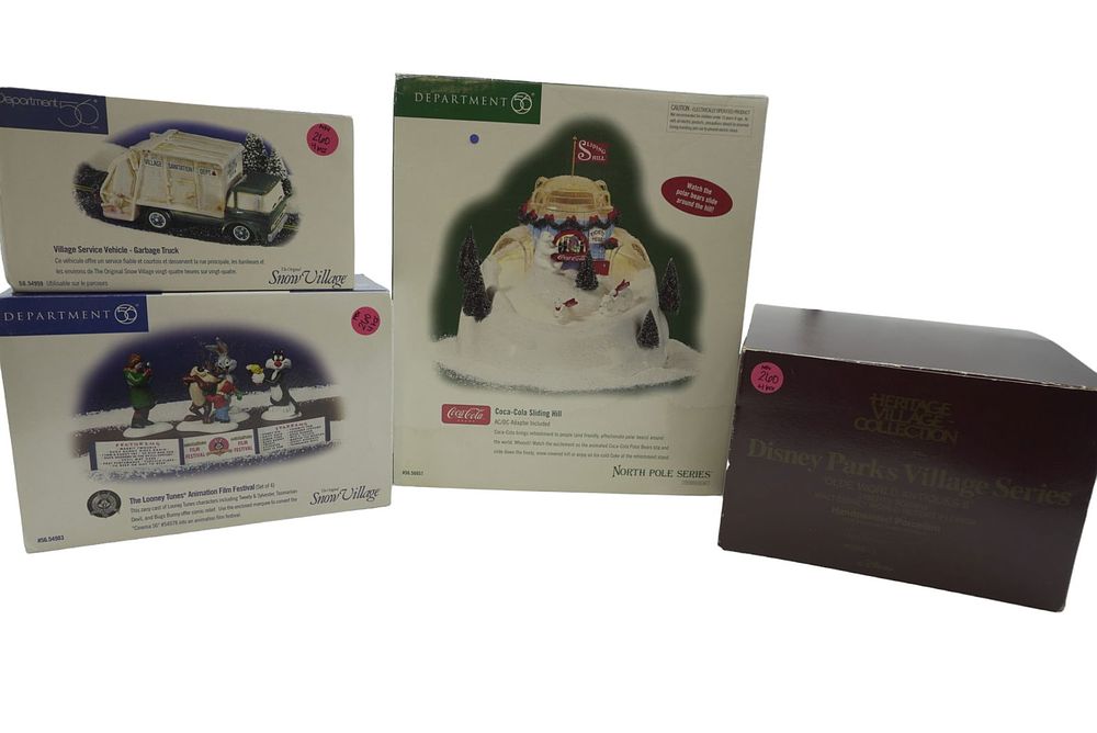 Lot 260: DEPARTMENT 56 VARIOUS VILLAGE ITEMS - 4 PIECES