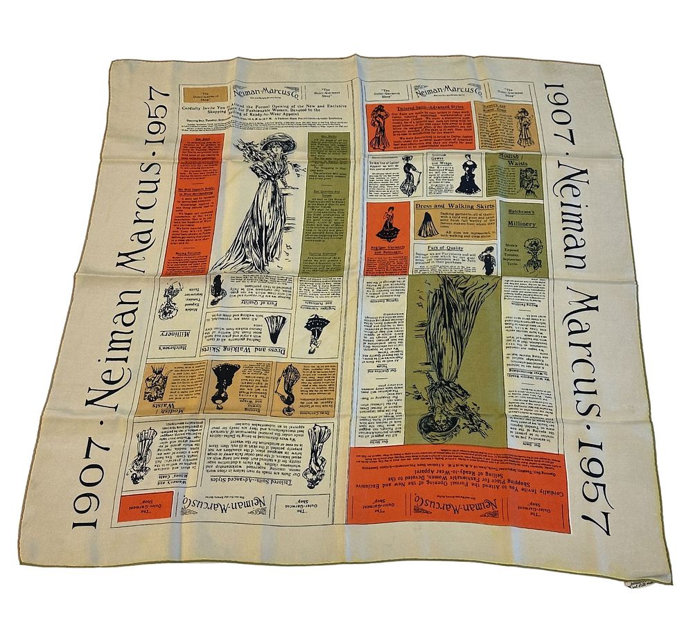 Lot 262: MID CENTURY NEIMAN MARCUS SILK SCARF