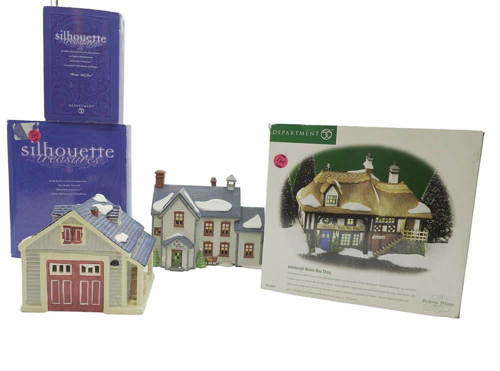 Lot 265: DEPARTMENT 56 VARIOUS VILLAGE PIECES - 5 PIECES