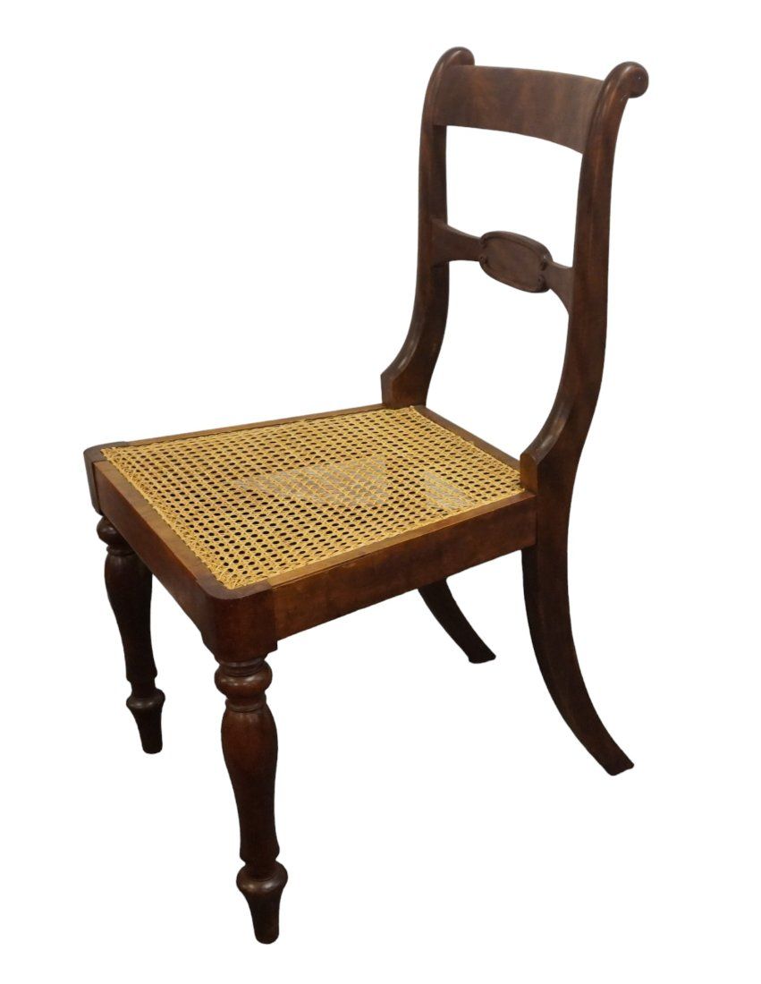Lot 283: ANTIQUE BIEDERMEIER CANED SIDE CHAIR