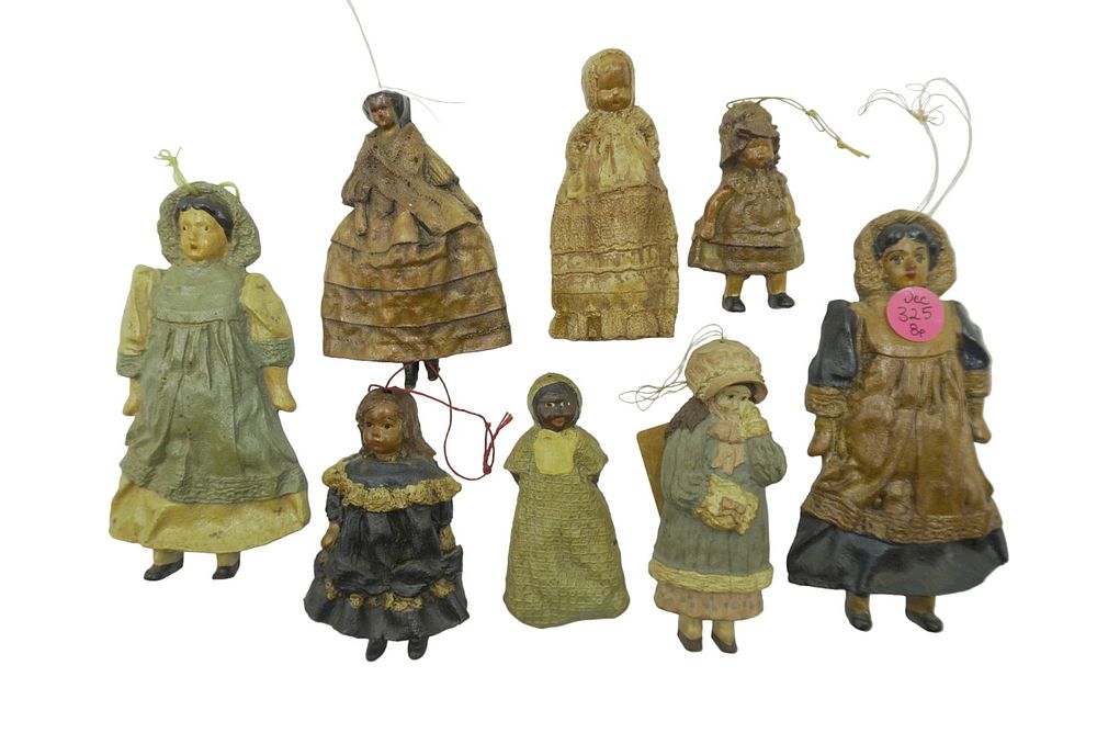 Lot 325: 8 VINTAGE IKE & SANDY SPILLMAN WOOD ORNAMENTS