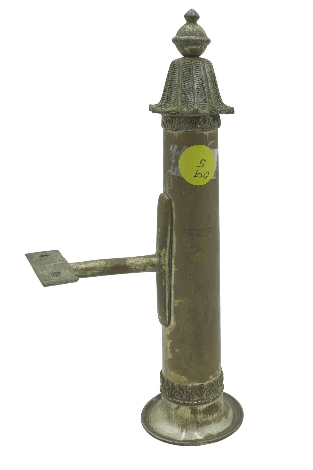 Lot 5: ANTIQUE BRASS AUTOMOBILE FLOWER BUD VASE