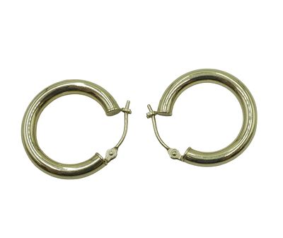 14K YELLOW GOLD HOOP EARRINGS. Pair of 14k Yellow Gold Hoop Earrings 3/4" 1.3 Grams Condition: good