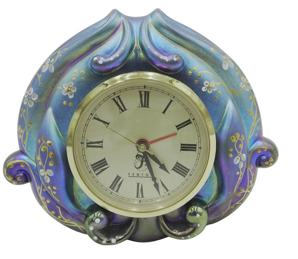 Lot 9: FENTON HAND PAINTED FAVRENE LIMITED EDITION CLOCK