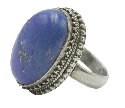NATIVE AMERICAN NAVAJO LAPIS & STERLING RING. Native American Navajo Lapis Sterling Silver Ring. 