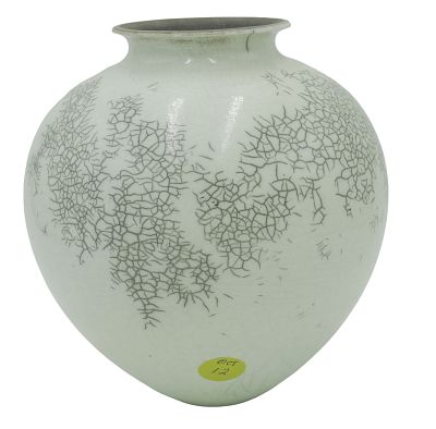 MIKE VERHOEKS RAKU POTTERY VASE. Mike Verhoeks Raku Pottery Vase from Laconia Pottery. 