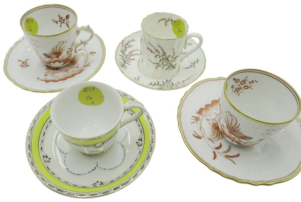 Lot 16: 4 PC DEMITASSE GINORI - ROYAL WORCESTER - OCCUPIED JAPAN
