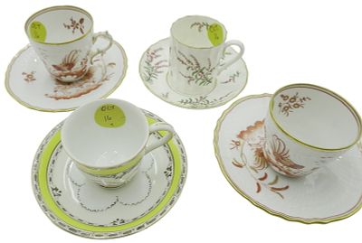 4 PC DEMITASSE GINORI - ROYAL WORCESTER - OCCUPIED JAPAN. 2 Richard Ginori Pattern Galli Rossi 