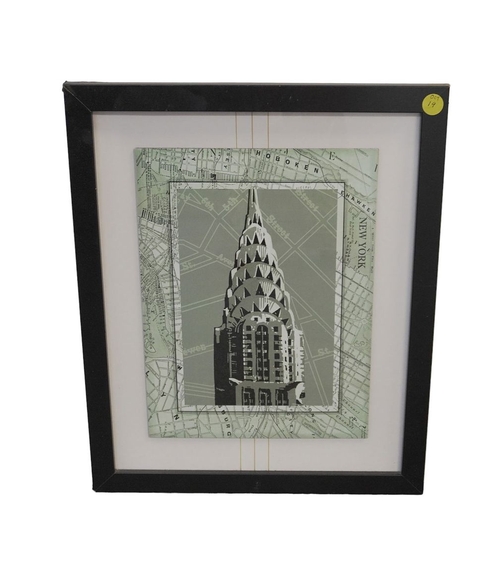 Lot 19: CHRYSLER BUILDING NYC MAP PRINT