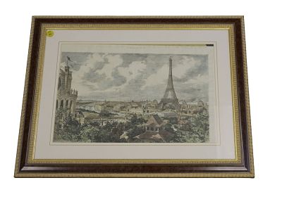 FRAMED ORIGINAL ANTIQUE UNIVERSAL EXPOSITION NEWSPAPER PAGE. Framed original "The Graphic" 