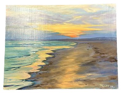 ANN TRUSTY OIL "DUSK" LOWCOUNTRY. Original Ann Trusty Oil Painting "Dusk". Measures 18.25"x24". 