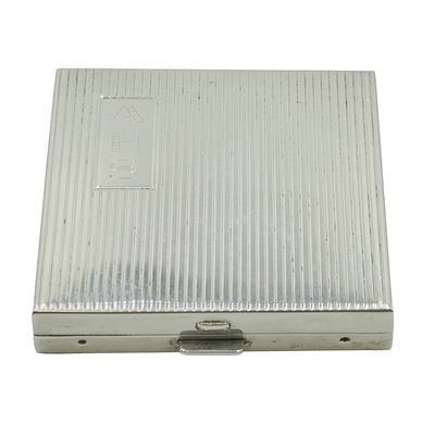 ART DECO STERLING SILVER POWDER COMPACT. Art Deco Sterling Silver Powder Compact. Monogrammed 