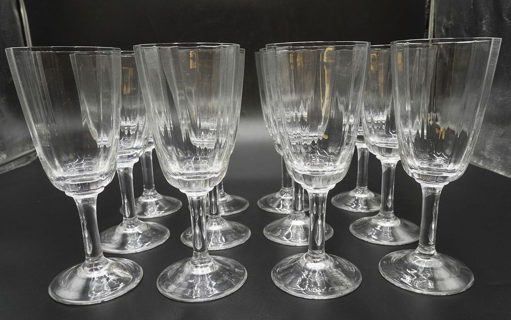 Lot 46: 12 DANSK CRYSTAL URSULA RED WINE GLASSES