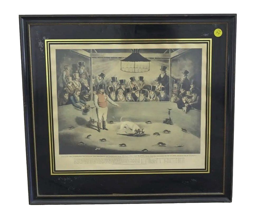 Lot 49: BILLY THE CELEBRATED RAT KILLING DOG AQUATINT
