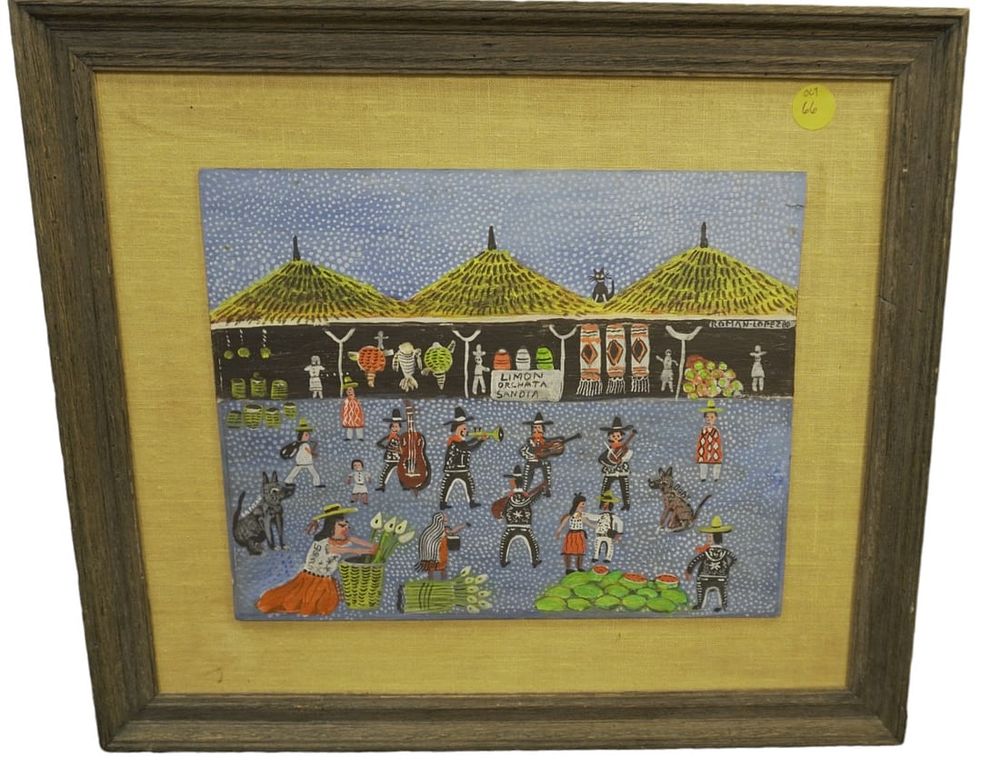 Lot 66: MEXICAN FOLK ART MARIACHI BAND WITH DOGS