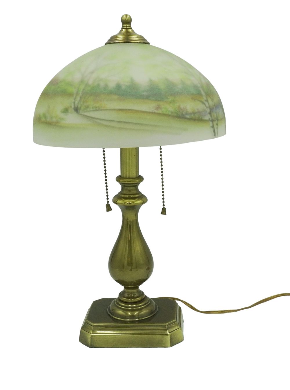 Lot 74: FENTON REVERSE PAINTED TABLE LAMP LIMITED ED