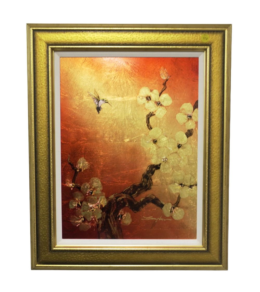 Lot 106: "CRIMSON GLORY" BY PATRICK GUYTON MIXED MEDIA ON ALUMINUM