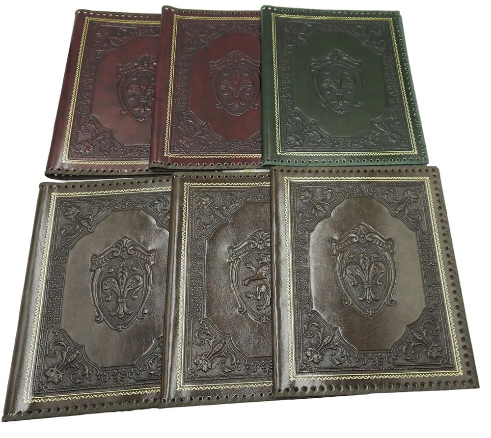 Lot 114: 6 FLORENTINE LEATHER SKETCHBOOK / LARGE NOTEBOOK COVERS