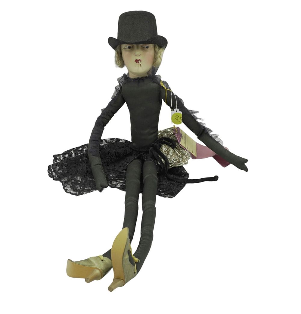 Lot 117: ART DECO 1920S SMOKING BOUDOIR DOLL