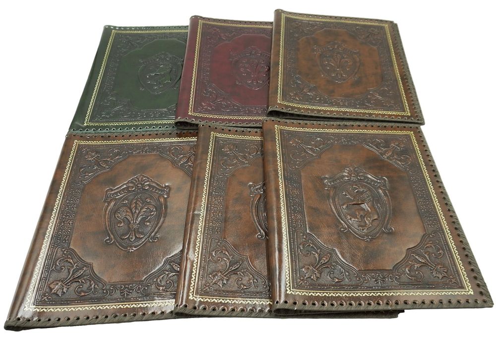 Lot 128: 6 FLORENTINE LEATHER SKETCHBOOK / LARGE NOTEBOOK COVERS
