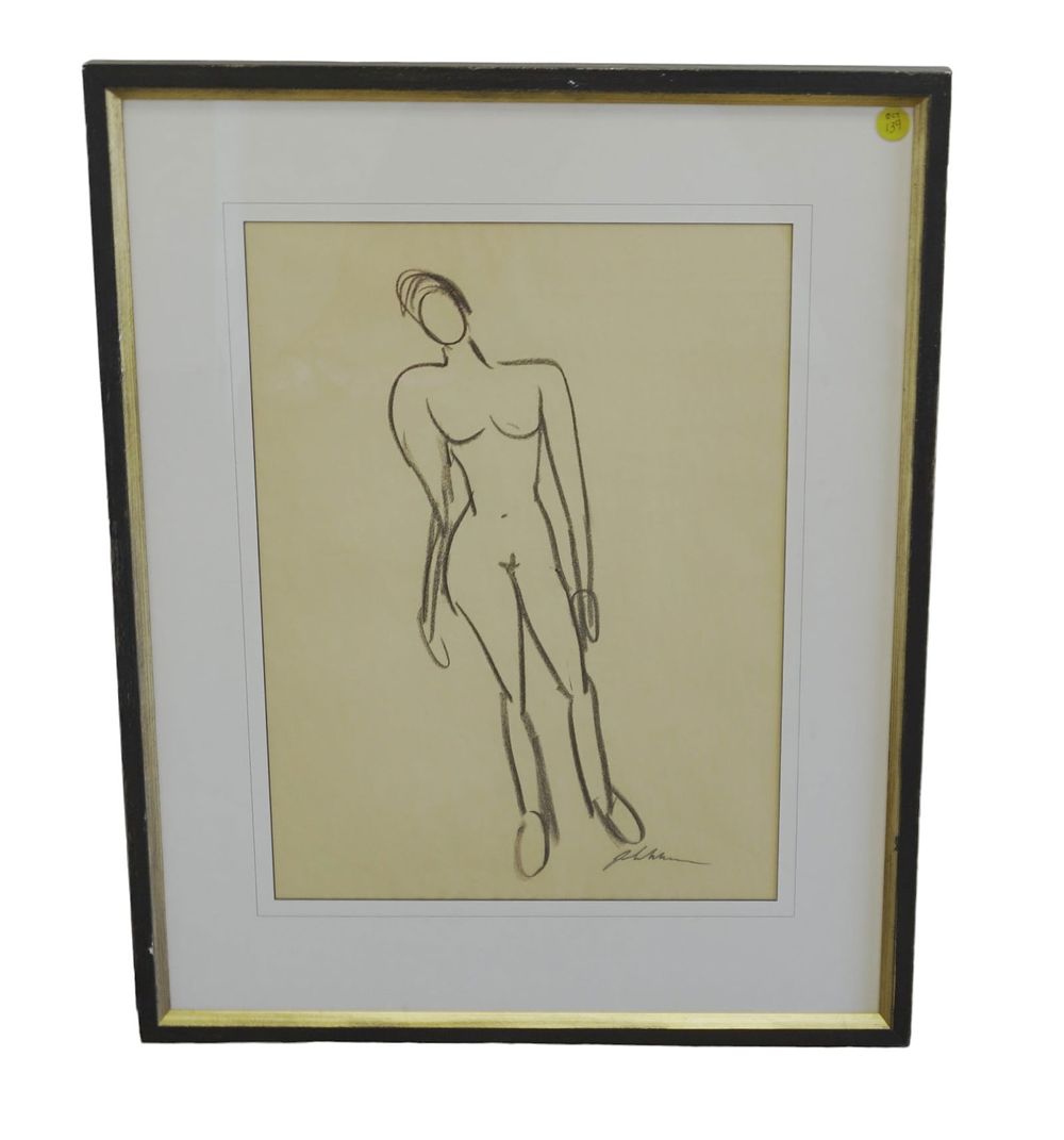 Lot 139: NUDE GRAPHITE DRAWING FRAMED