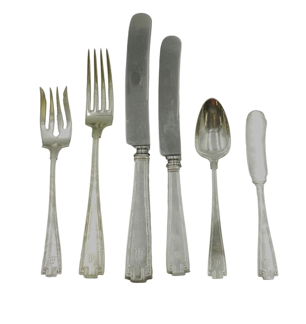 Lot 149: 71 PC GORHAM STERLING ETRUSCAN FLATWARE