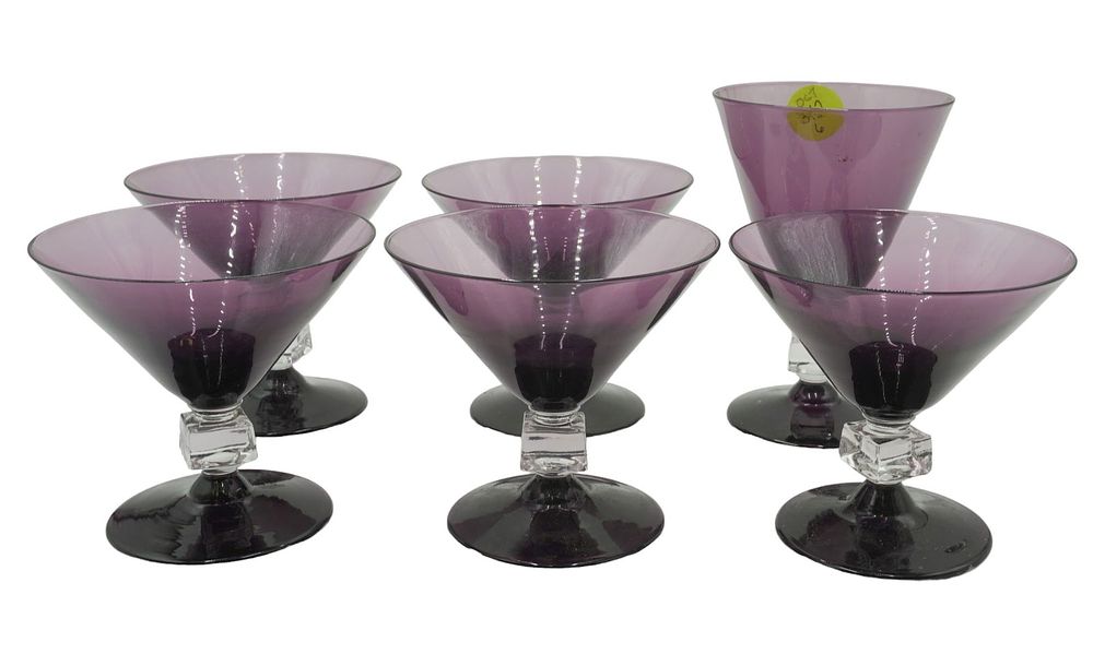 Lot 312: 6 pc BRYCE WILMINGTON PURPLE GLASSES