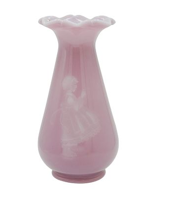 FENTON ART GLASS ROSE QUARTZ MARY GREGORY. Vintage Fenton Art Glass Limited Edition Rose Quartz 