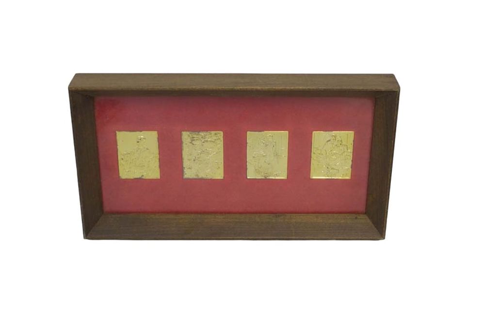 Lot 5: FOUR .999 SILVER BARS NORMAN ROCKWELL FRAMED