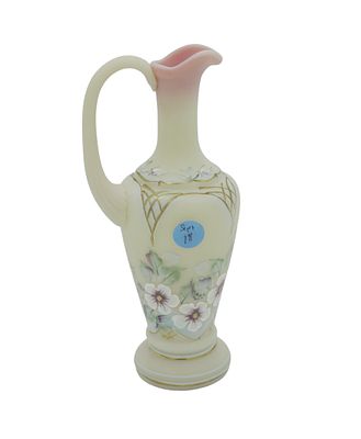 FENTON BURMESE 95TH ANNIVERSARY EWER. Fenton Burmese 95th Anniversary Ewer. Great Glow. 