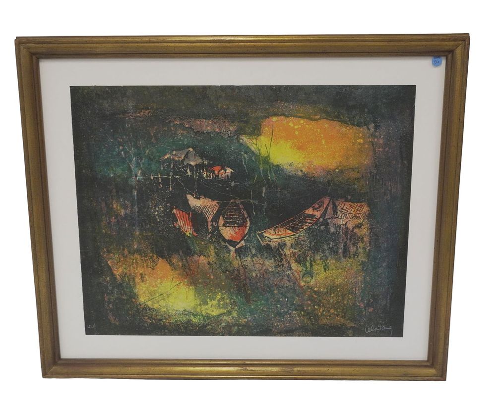 Lot 56: RARE LEBADANG ABSTRACT SIGNED LITHO ARTISTS PROOF