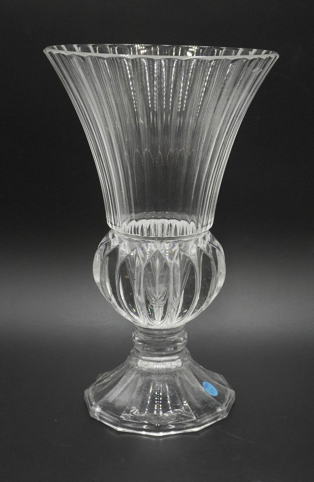 Lot 87: LARGE FRENCH REGENCY STYLE CRYSTAL VASE 14"