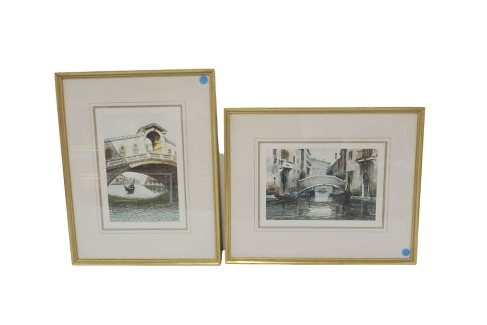 Lot 108: PAIR ORIGINAL VENETIAN WATERCOLORS L. RIZZI