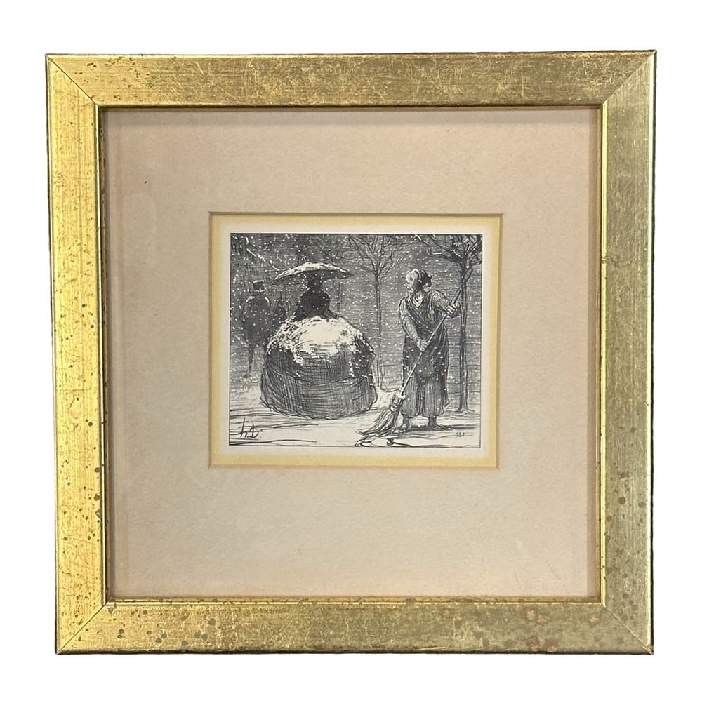 Lot 166: HONORE DAUMIER ANTIQUE LITHOGRAPH CRINOLINE