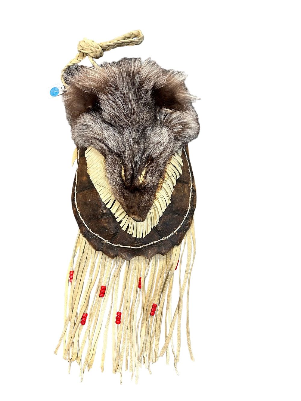 Lot 169: NATIVE AMERICAN TURTLE SHELL FOX POUCH