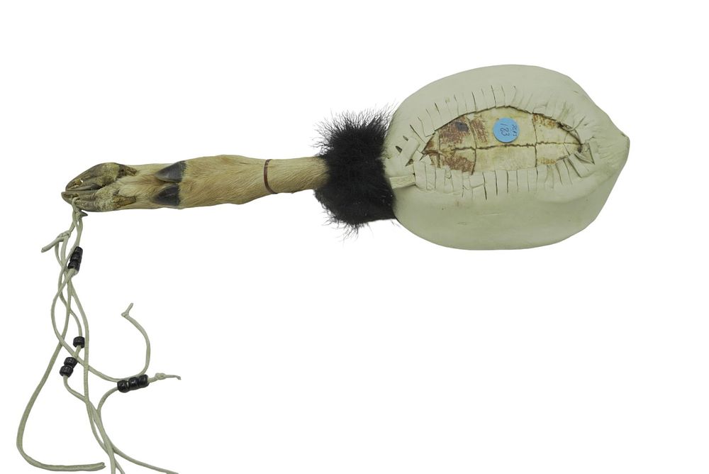 Lot 183: CEREMONIAL NATIVE AMERICAN TURTLE SHELL RATTLE