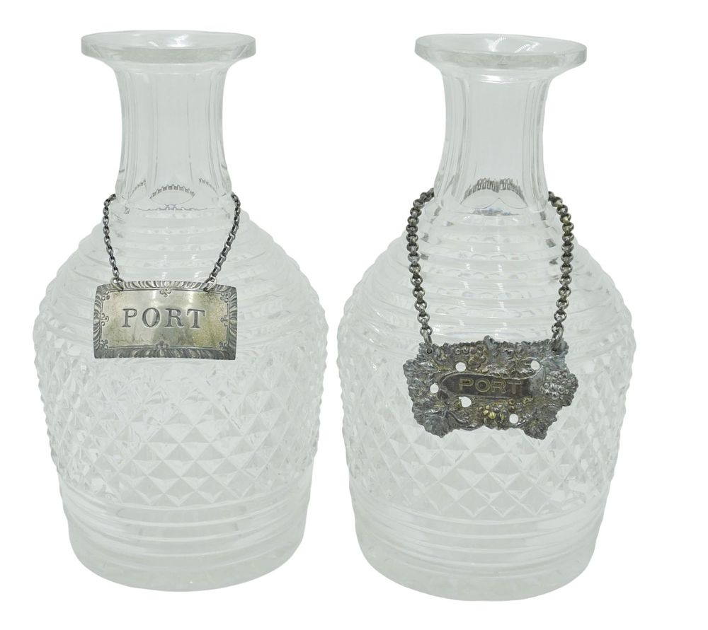 Lot 286: PAIR AMERICAN BRILLIANT DIAMOND CUT GLASS DECANTERS