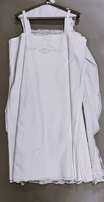 6 VICTORIAN / VINTAGE WHITE COTTON SLIPS. Group of Six Ladies Antique / Vintage Slips. All 