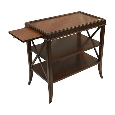 ANTIQUE 3 TIER SIDE TABLE WITH WRITING SLIDE. Antique Classical 3 Tier Side Table with Writing 